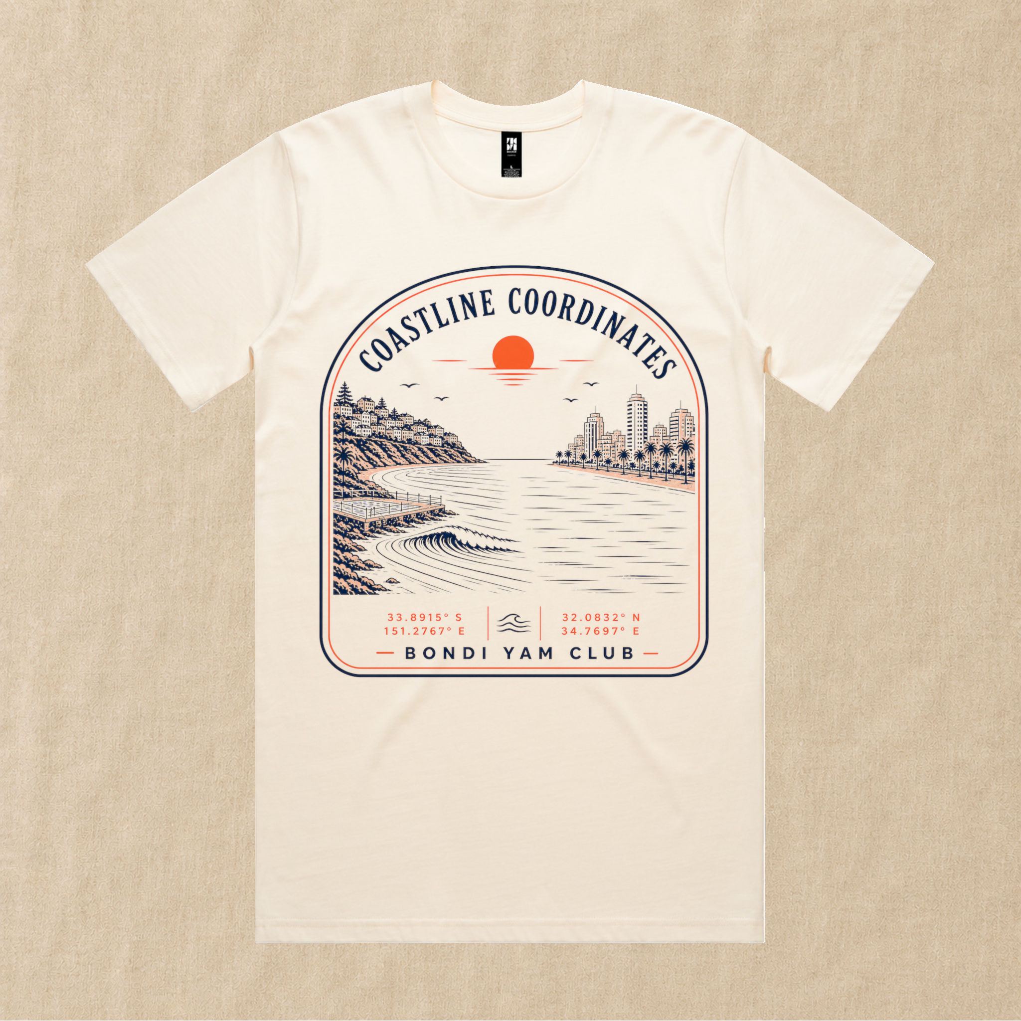 Coastline Coordinates Tee – Bondi Yam Club