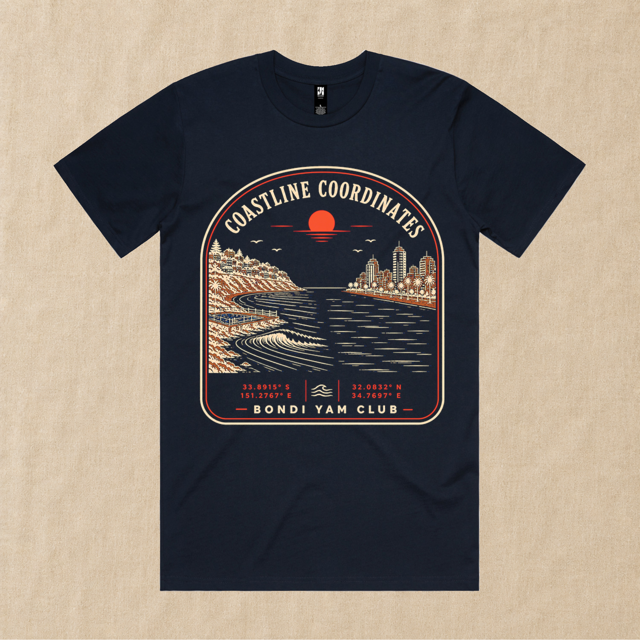 Coastline Coordinates Tee – Bondi Yam Club