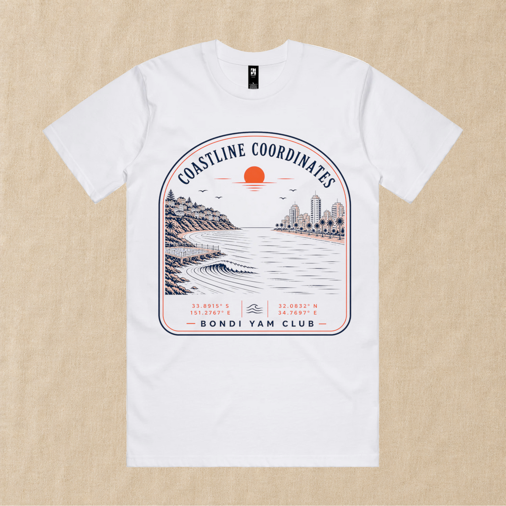Coastline Coordinates Tee – Bondi Yam Club