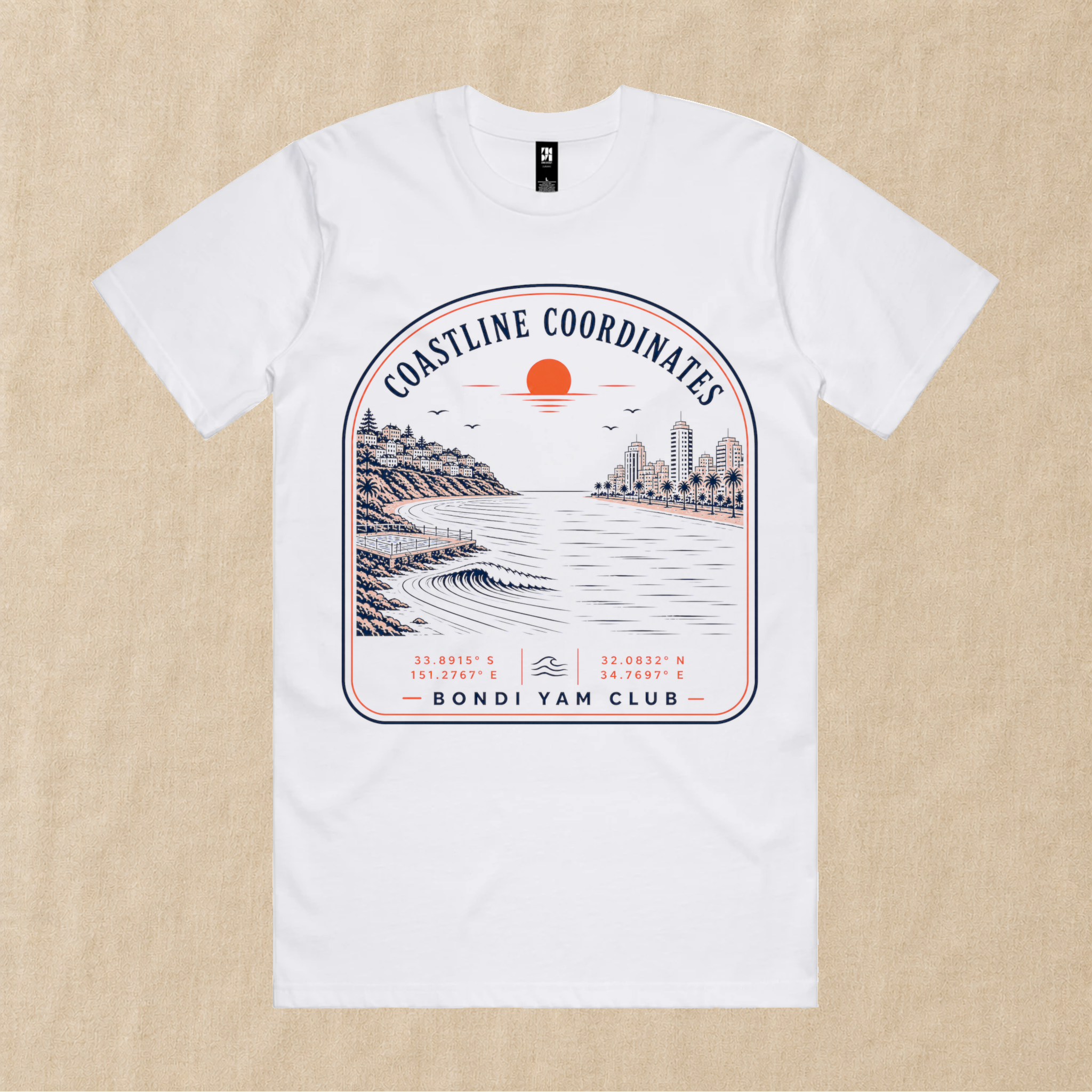 Coastline Coordinates Tee – Bondi Yam Club