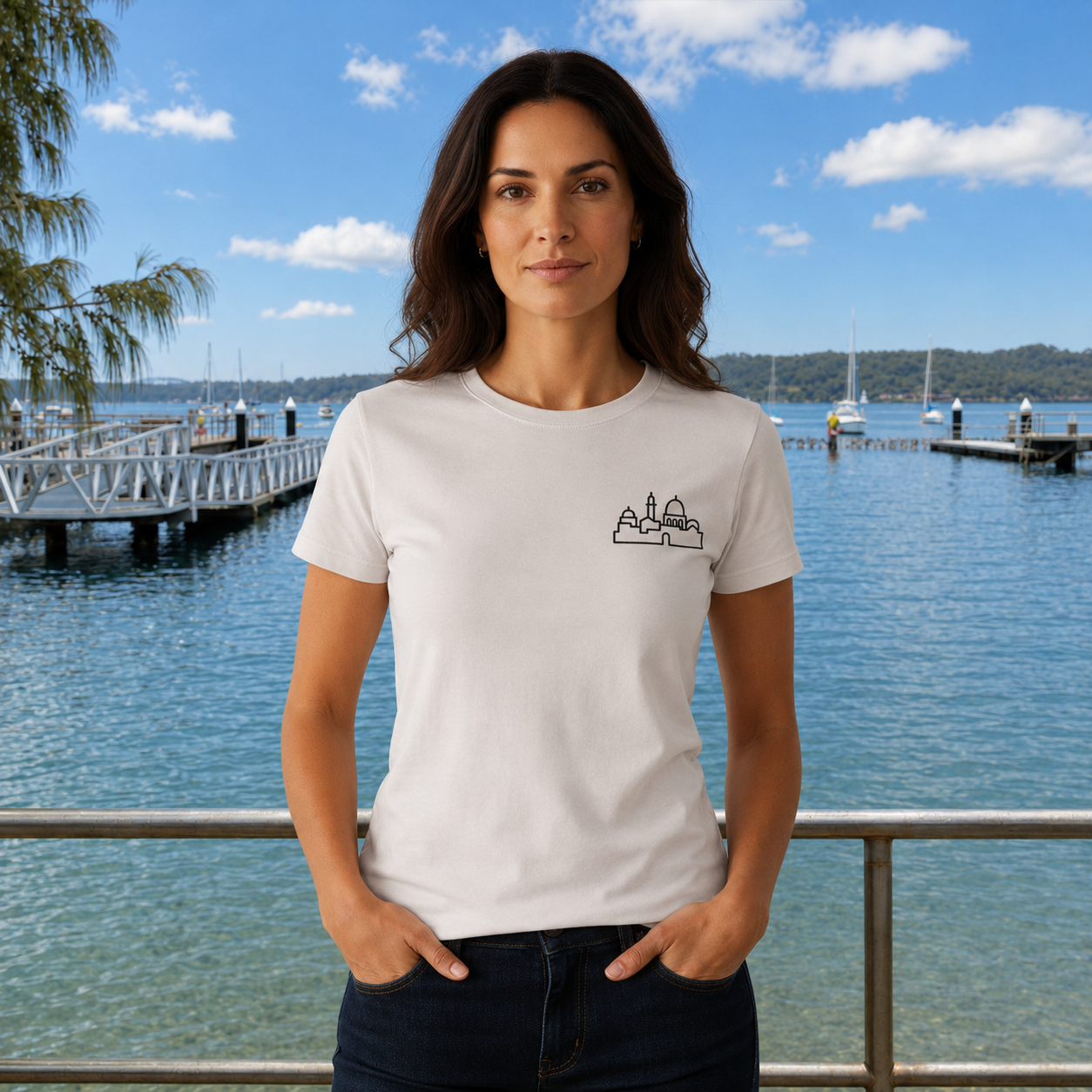 The Jerusalem Line — Embroidered Tee