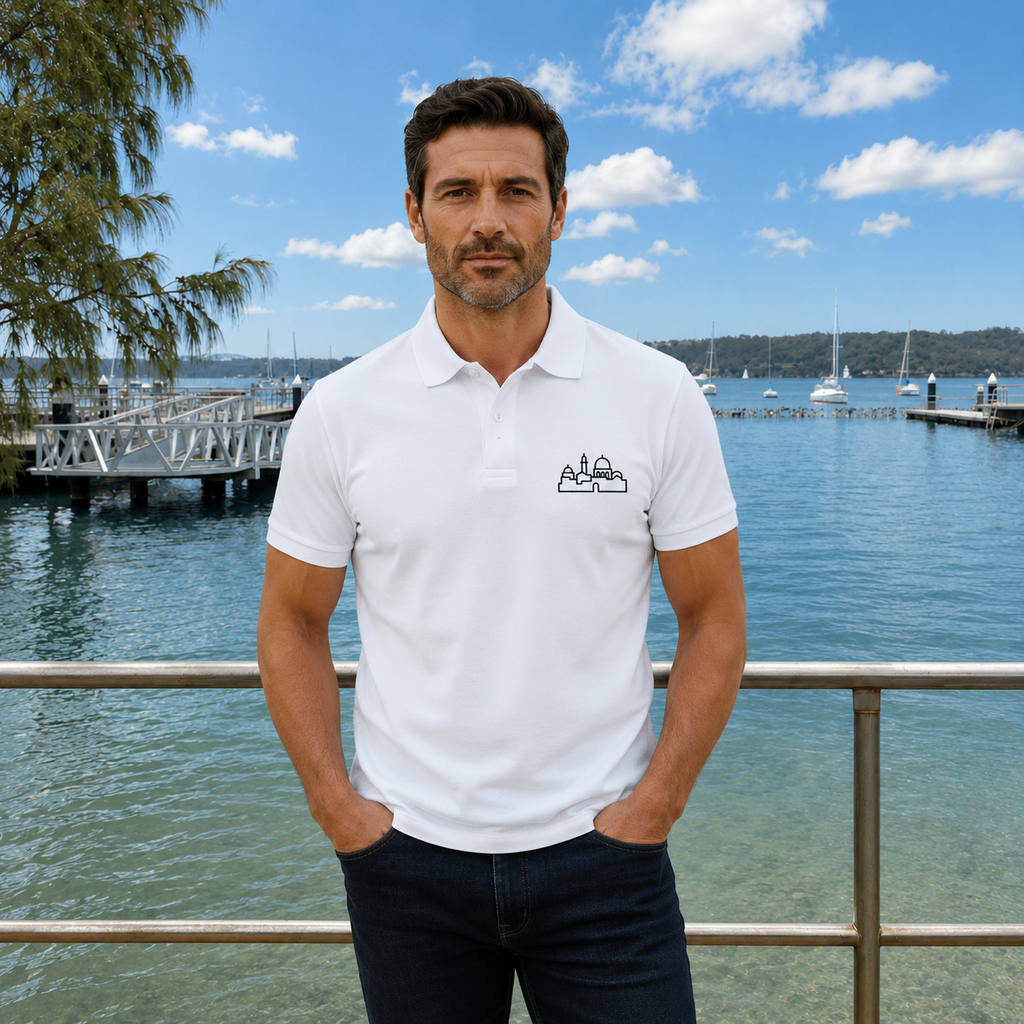 The Jerusalem Line — Embroidered Polo