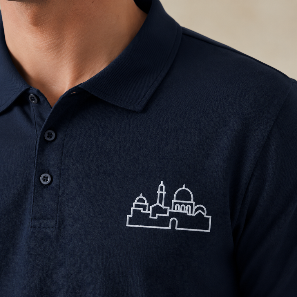 The Jerusalem Line — Embroidered Polo