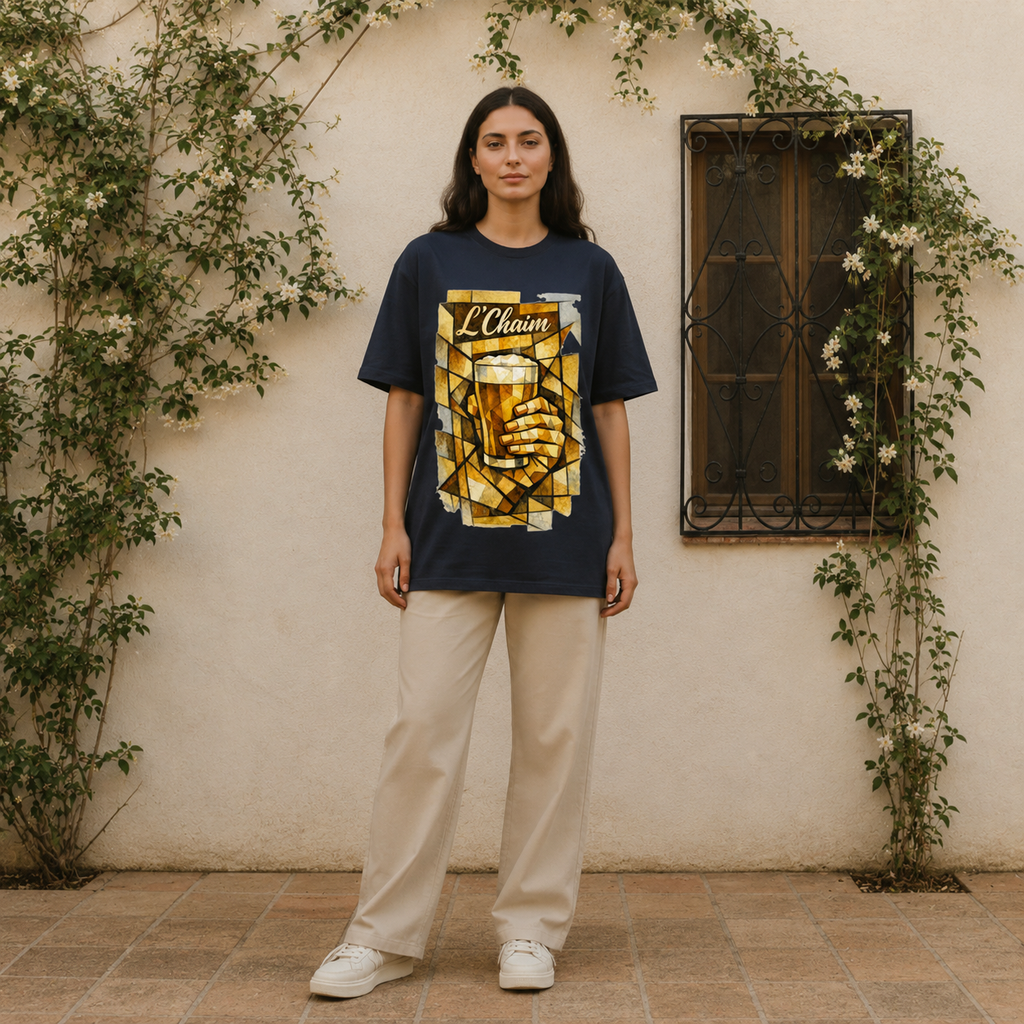 L'Chaim Beer Tee – Olive & Stone