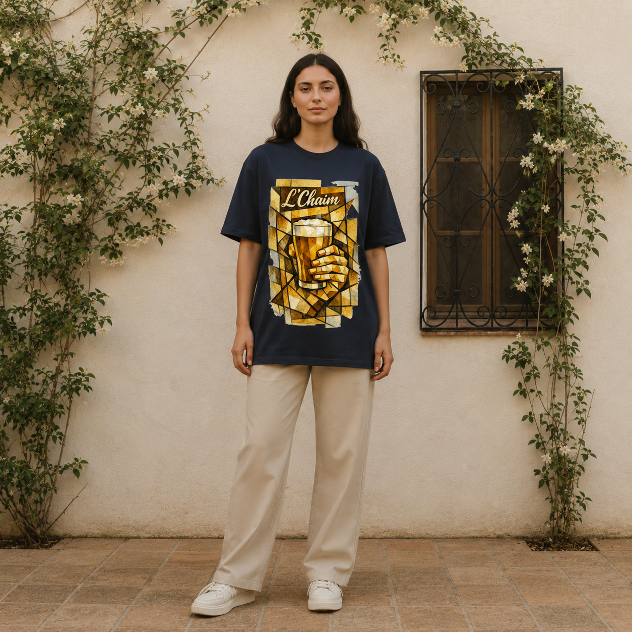 L'Chaim Beer Tee – Olive & Stone