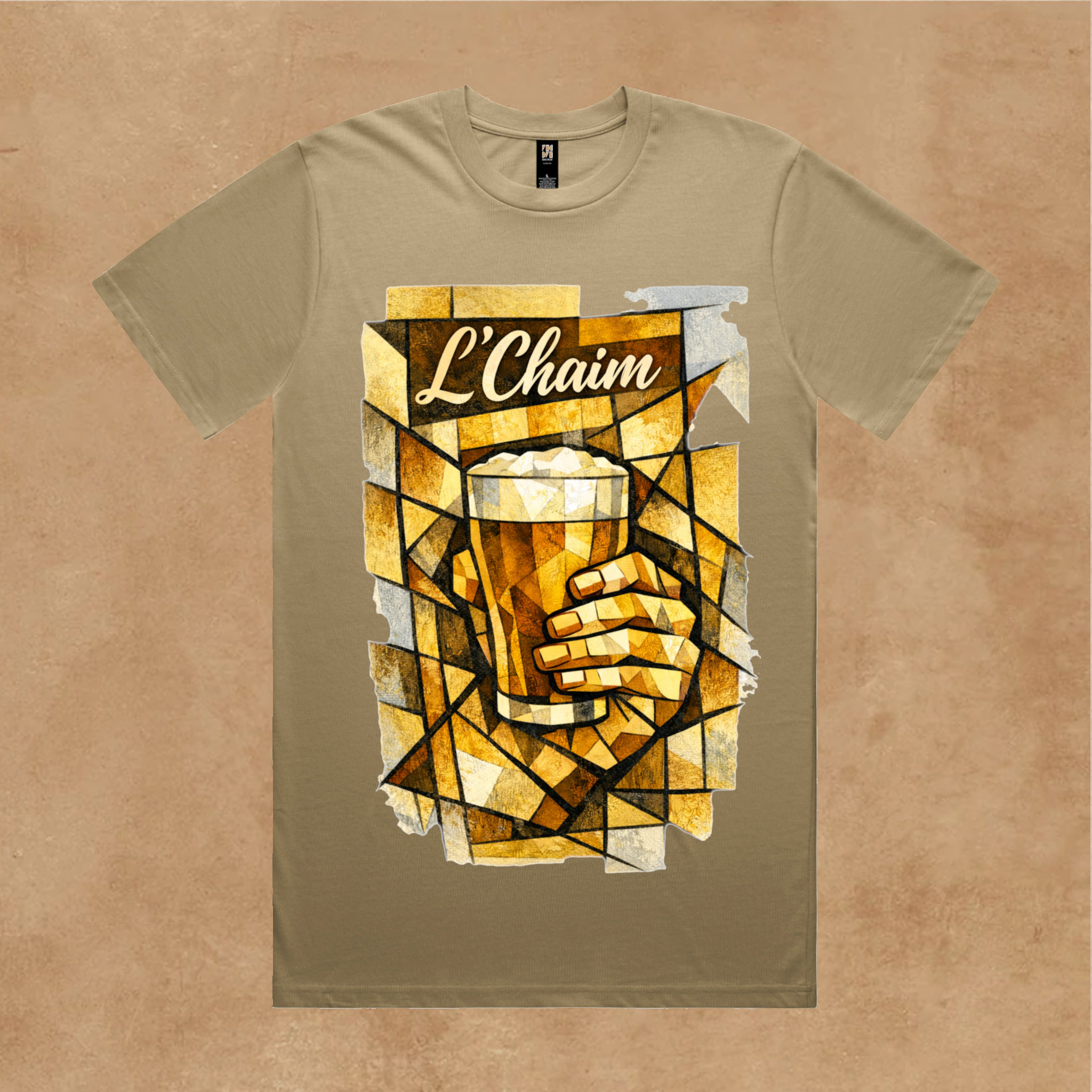 L'Chaim Beer Tee – Olive & Stone