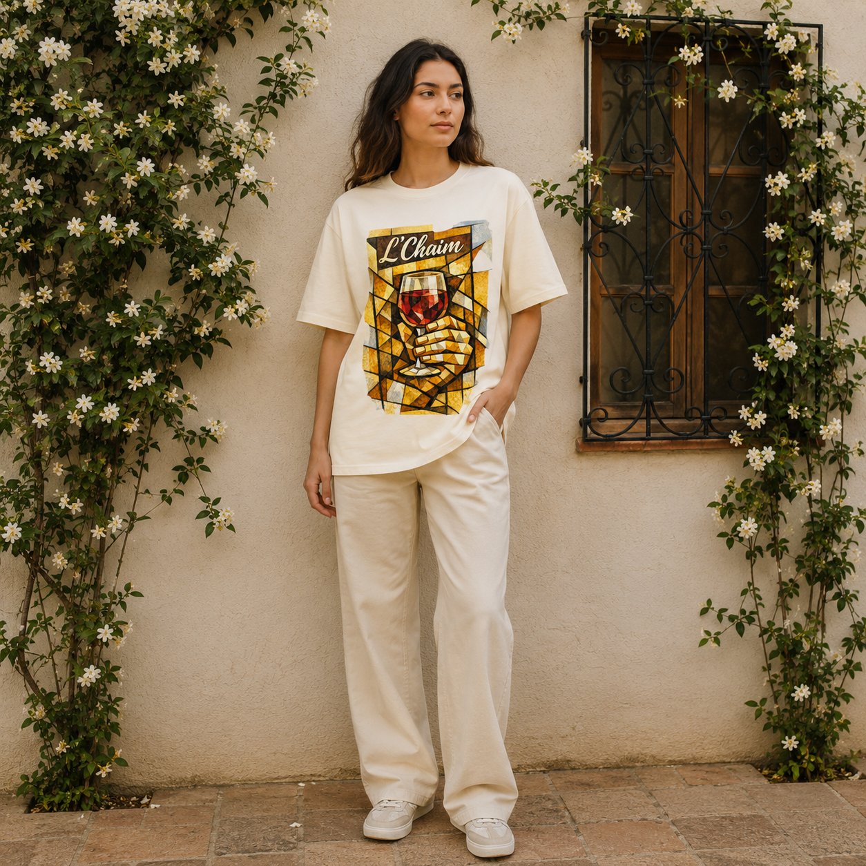 L'Chaim Wine Tee – Olive & Stone