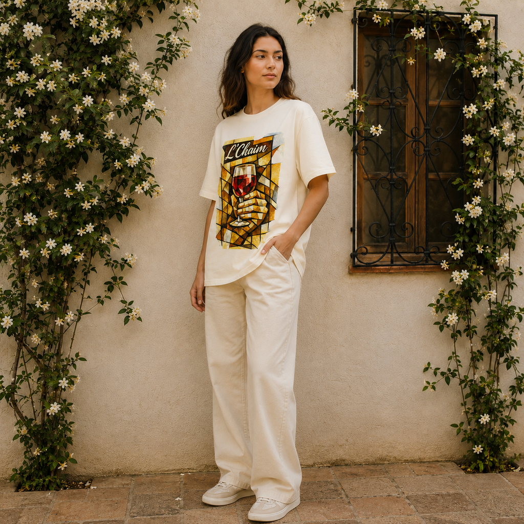 L'Chaim Wine Tee – Olive & Stone