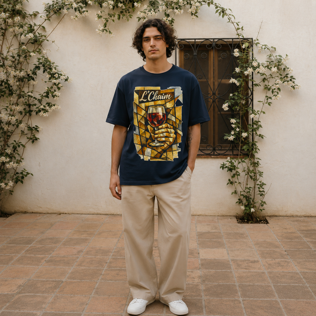 L'Chaim Wine Tee – Olive & Stone