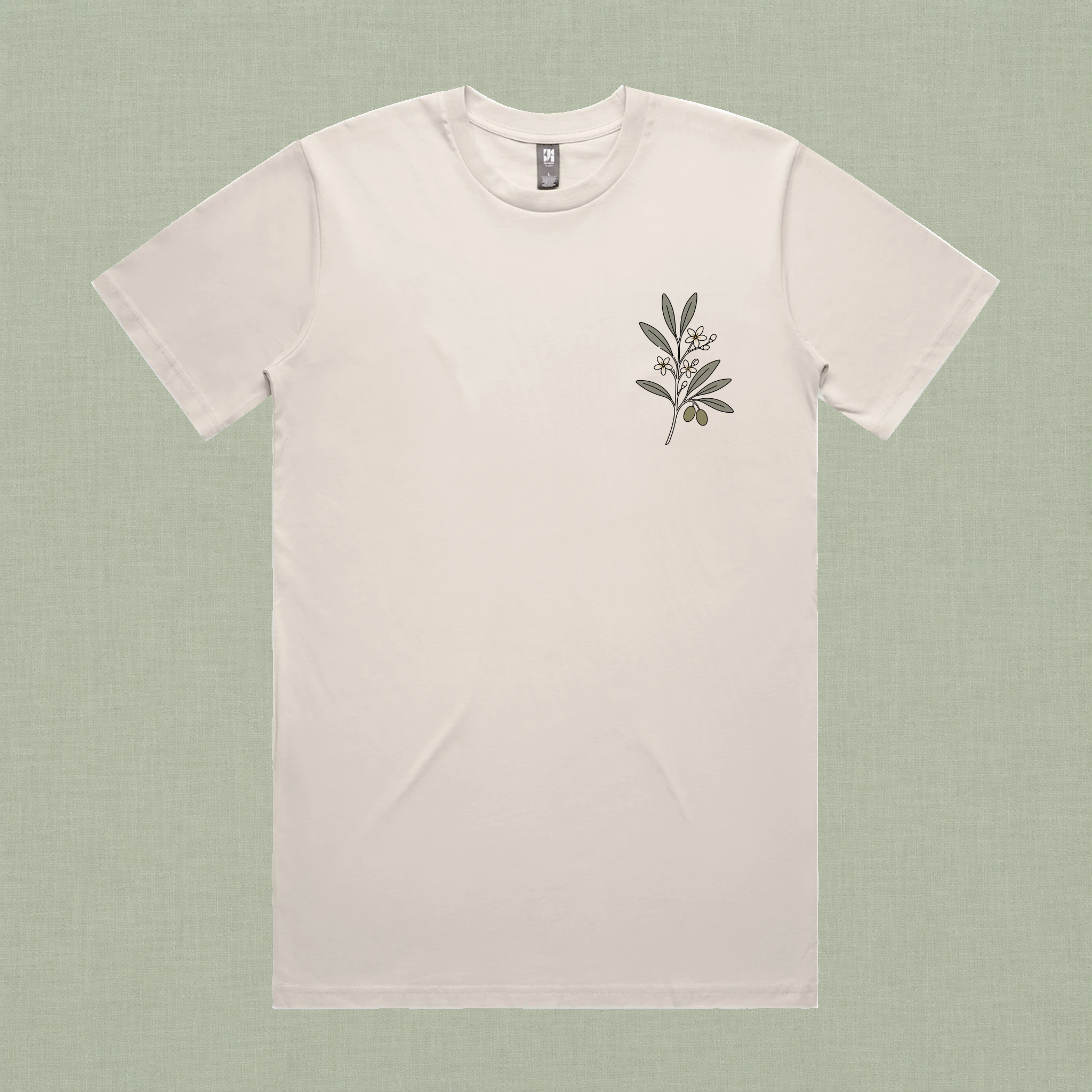 Olive Blossom Detail Tee