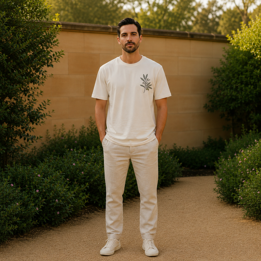 Olive Blossom Detail Tee