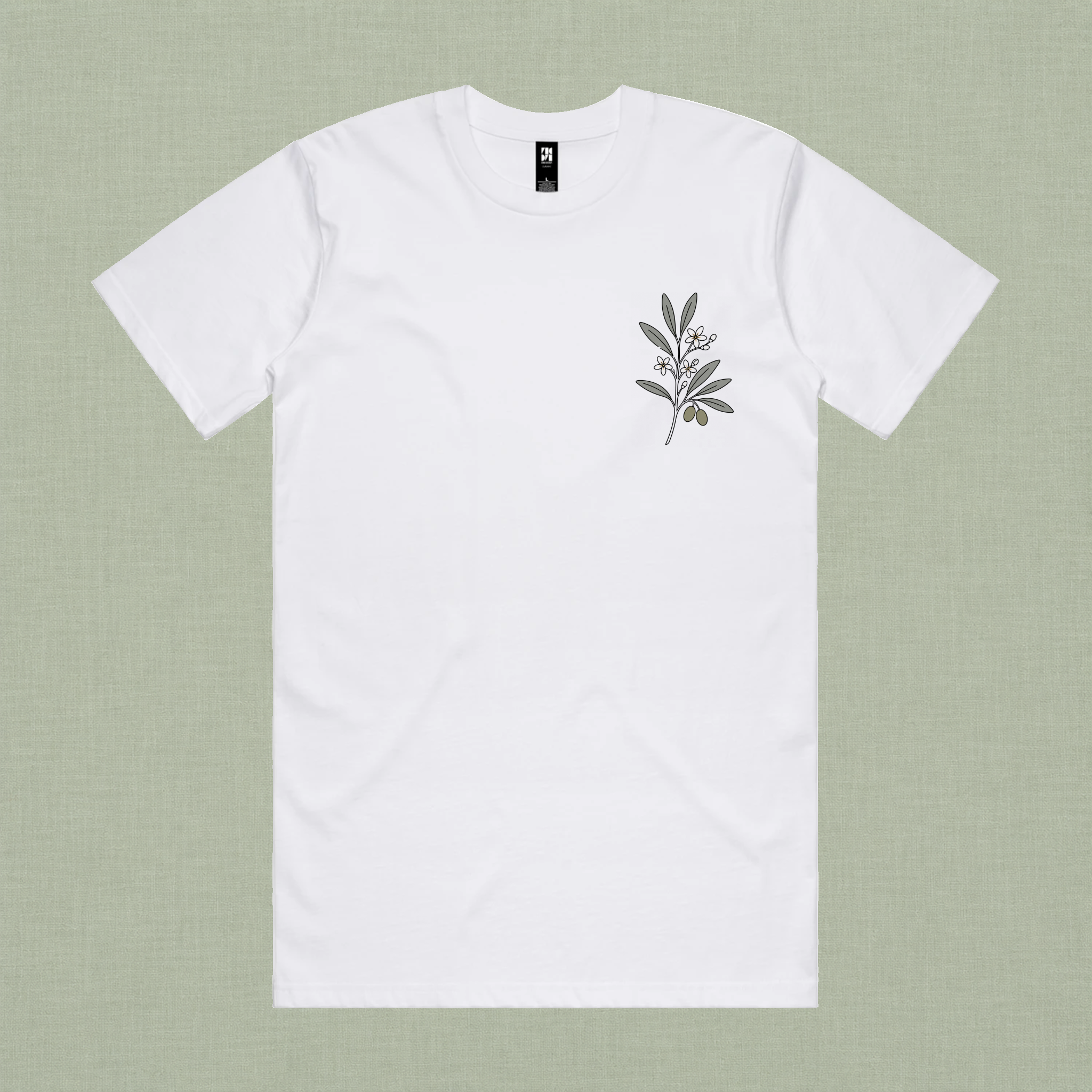Olive Blossom Detail Tee