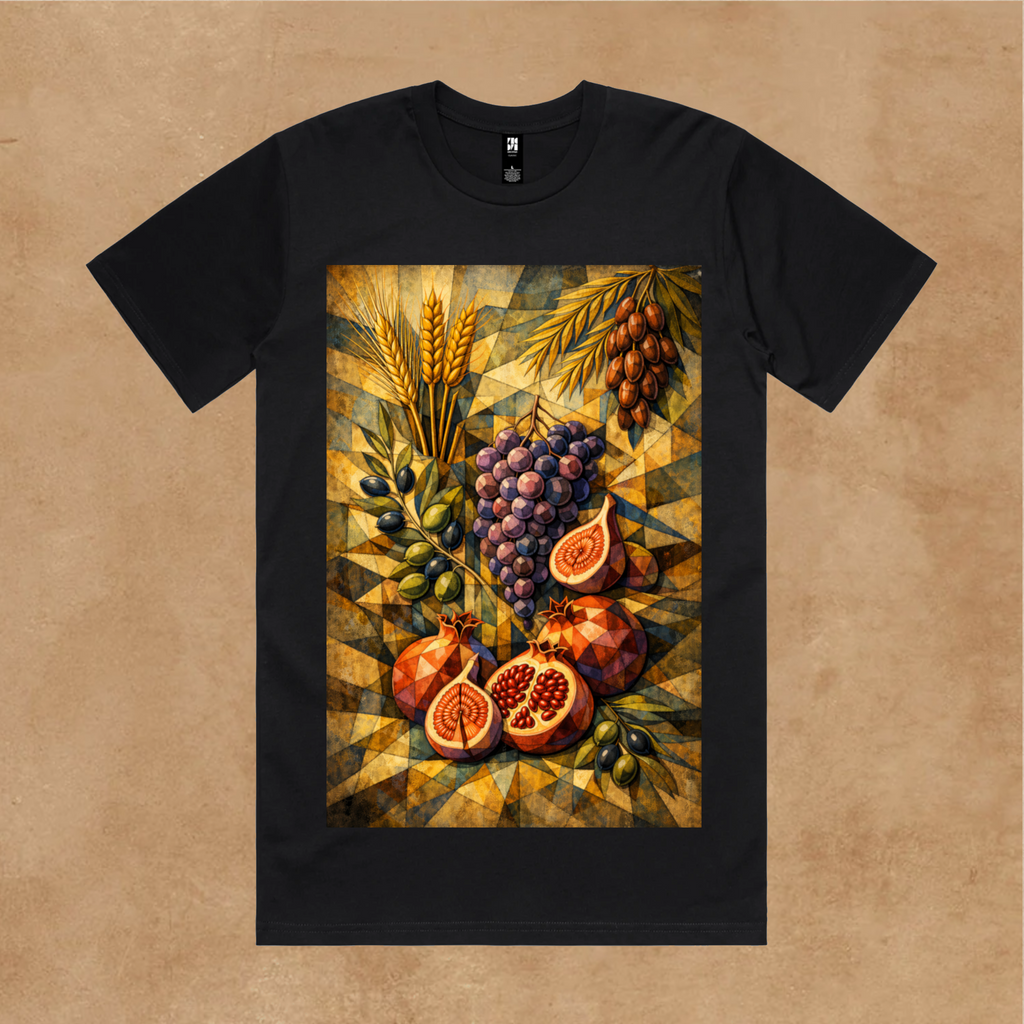 Seven Species Tee – Olive & Stone